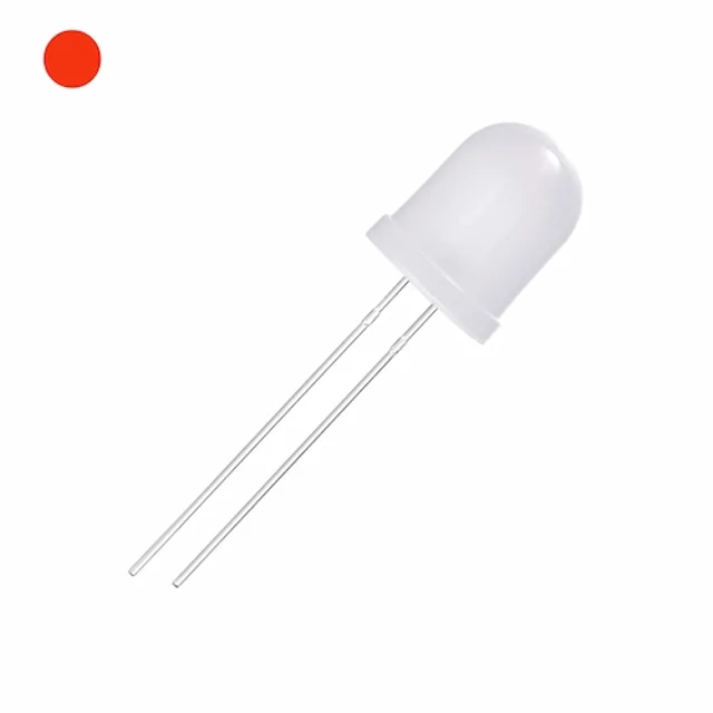 ال ای دی قرمز 8mm بدنه سفید تایوانی